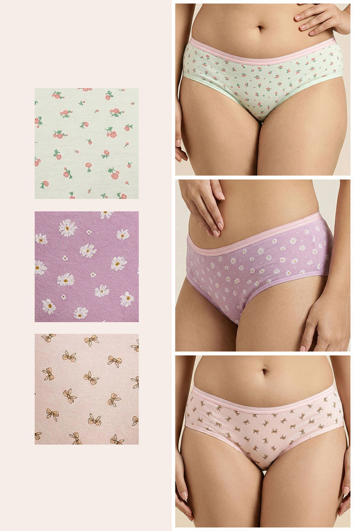 Zivame Regular Rise Full Coverage Hipster Panty (Pack of 3) - Multicolor — image 2